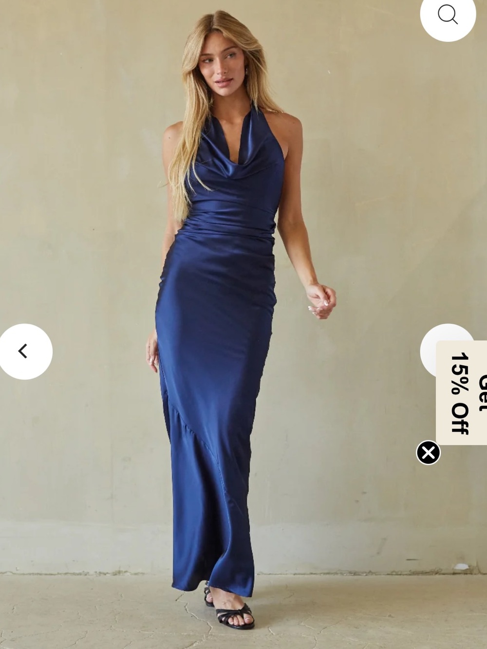 Satin Cowl Neck Maxi Dress